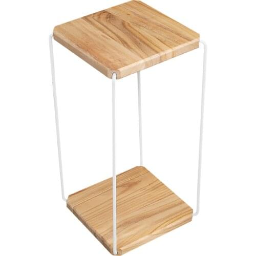 High Quality Wooden Flower Stand Creativity Double-layer Floor-standing Potted Plant Simple Lines Holder Home Decoration New