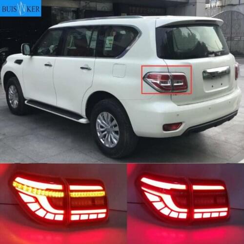 2Pcs LED Taillight For Nissan Patrol Y62 2008-2019 Tail Lights LED Taillight Rear Lamp LED dynamic turn signal taillamp