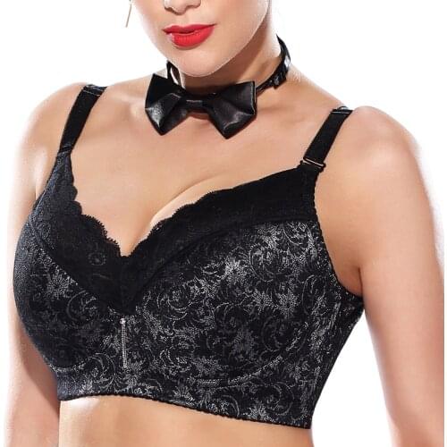 Womens Full Coverage Lace Underwire Lightly Lined Cotton Bra Plus Size 34 36 38 40 43 44 46 48 B C D E F H I J K