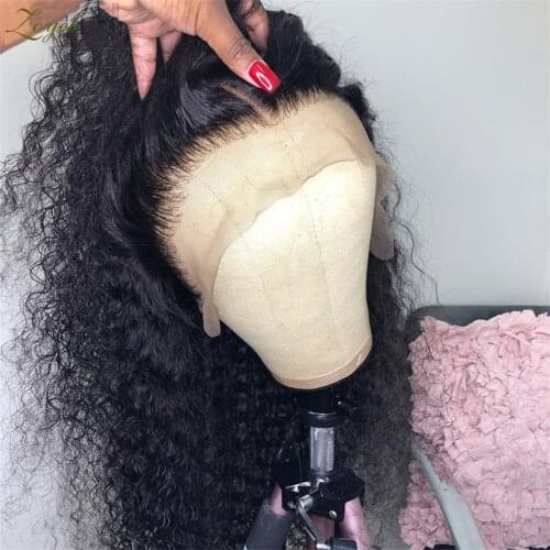 Zoyel Natural Hairline Glueless Black Color Bouncy Curly Lace Front Wigs Synthetic Hair With Daily Wig For Women Glueless
