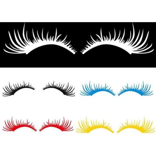 1 Pair New Cute 3D Charming Eyelashes Car Sticker Fake Eyelash Car Headlight Funny Decals Door Window Vinyl Waterproof Product