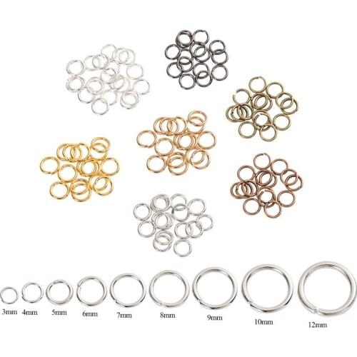 200pcs Round Split Rings Connectors 3 4 5 6 7 8 10 12mm Metal Jump Rings For Diy Jewelry Finding Making Accessories Supplies
