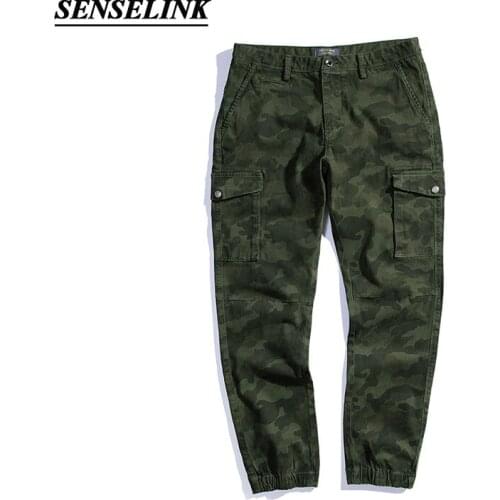 2020 Mens Camouflage Cargo Pants Elastic Multiple Pocket Military Male Trousers Outdoor Fashion casual 28-38 Size Pants Men