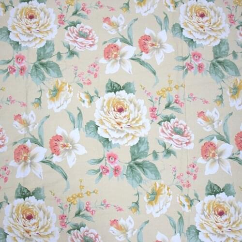 235CM Width Background Big Floral Rose Printed 100% Cotton Fabric For Sewing Patchwork Handmade Cotton Textile