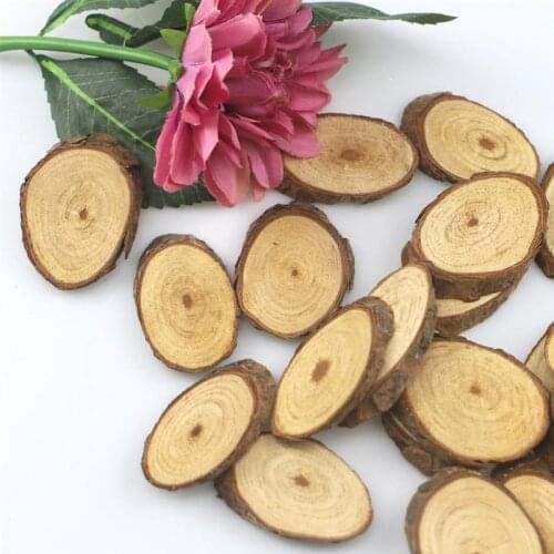 25 pcs 6cm Oval Wooden Slices Unpainted DIY Blank Wood Cutouts Pieces Embellishments Ornament Craft Accessories Gift Tags