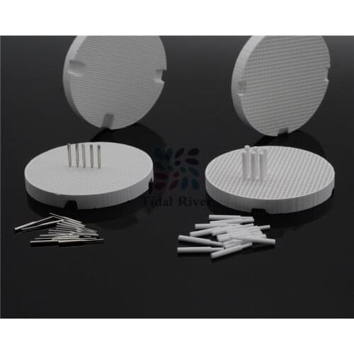 4/Pcs Dental Lab Ceramic Honeycomb Firing Trays & 20/Pcs Zirconia Ceramic Pins & 20/Pcs Metal Pins Dental Supplies