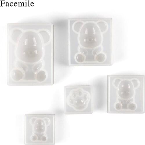 Facemile 5PCS Silicone Tray Make Chocolate Candy Ice Jelly Mold DIY Pendant Necklace Earrings Hair Ring Clay Cake Decor Tools