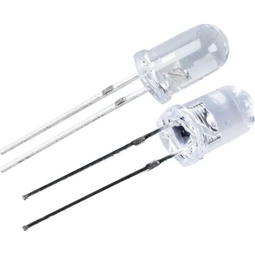 50 Pcs 5mm Round White LED Light Emitting Diode Lamps