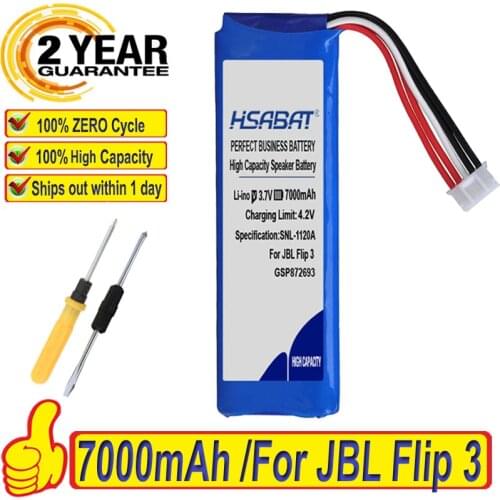 100% Original HSABAT 7000mAh Battery For JBL Flip 3 Flip 3 GRAY GSP872693