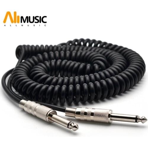 Guitar accessories 5m Guitar Spring Cable 6.5mm to 6.5mm Male to Male Spring Audio Cable 5M