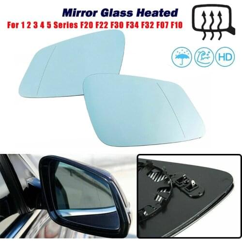 Side Wing Door Mirror Rearview Mirror Glass Heated Blue for-BMW 1 2 3 4 5 Series F20 F22 F30 F34 F32 F07 F10