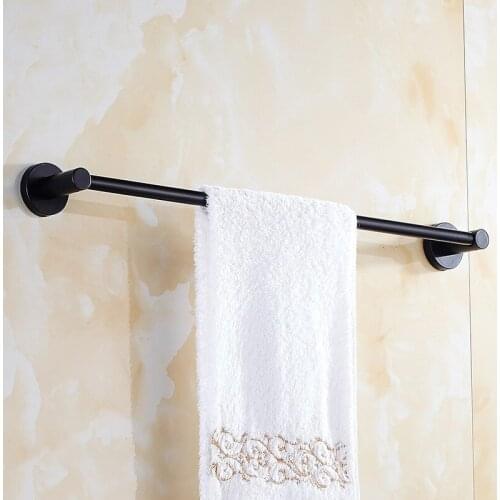 European style black bathroom towel rack single pole stainless steel towel pole antique bathroom pe