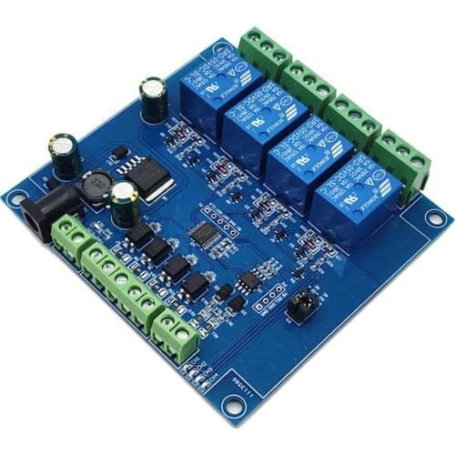 DC 7-24V Modbus Rtu7 4 Way Relay Module Switch Input Output RS485/TTL Interface Signal Detection Anti-Reverse Connection