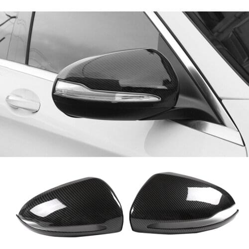 For Mercedes Benz B C E S GLB GLC Class W205 W213 W253 Carbon Fiber ABS Side Rear View Mirror Cover Trim