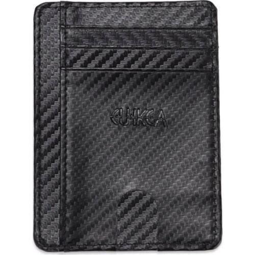 Men Slim RFID Blocking Wallet PU Leather Credit Card Holder Cards Case Pocket X5XA