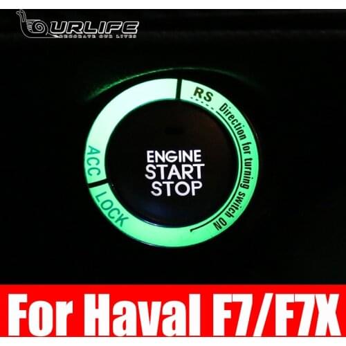 Car Engine Start Stop Switch Button Replace Luminous Cover For Haval F7 F7X 2018 2019 2020 2021 Accessories