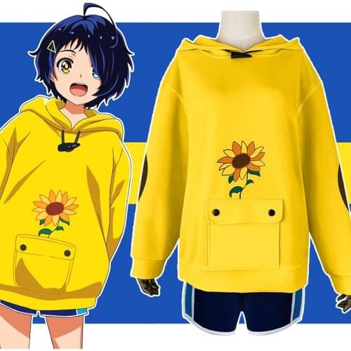 Cosplay Wonder Egg Priority Cosplay Ohto Ai Hoodie Pullover Yellow Sweatshirt Anime Costume Halloween For Unisex Casual