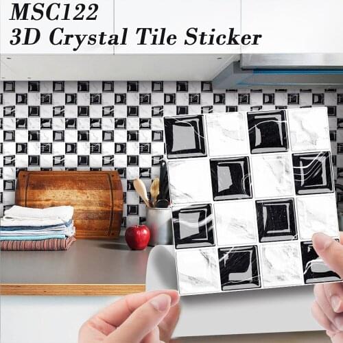 Mosaic Tile Sticker 3D Self-Adhesive Removable Wall Paper Tile DIY Craft Decoration for Kitchen Bathroom WC декор на стену