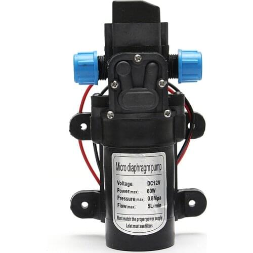 DC 12V 120PSI 5L/MIN Agricultural Electric Water Pump Black Micro High Pressure Diaphragm Water Sprayer Car Wash 12 V