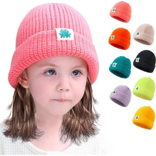 2021 New Baby Knitted Hat Cute Winter Autumn Infant Beanie Hats Kids Boys Girls Warm Cap For 0-3 Years