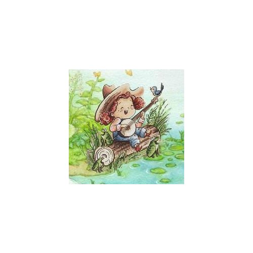 Singing little girl MM201095 cross stitch 11CT 18ct 14ct cotton thread embroidery DIY handmade needlework