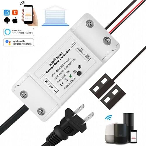 Tuya Smart Life Smart Garage Door Opener Controller APP Control WiFi Switch Voice Commands Work with Alexa Echo Google Home