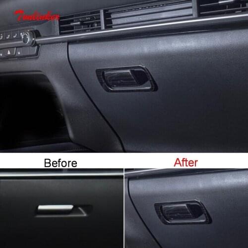 Tonlinker Interior Car Gloves Box Handle Cover Stickers for MAZDA CX30 2020 Car Styling 2 PCS Stainless steel Cover Stickers