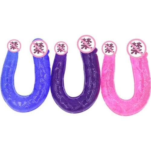 Female Masturbation U-shaped Double-head Dildos Dragon Stimulation Silicone Penis Enlarge the Anus Female Massage Adult Products