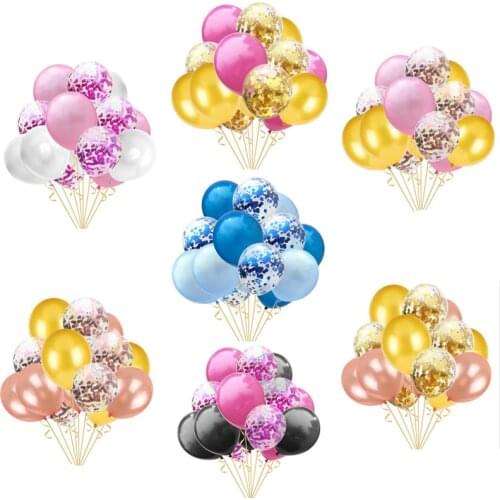 10pcs/lot Gold Foil Confetti Latex Balloons Accessories 10inch 12inch Silver Rose Gold Globos Wedding Birthday Baby Shower Gifts