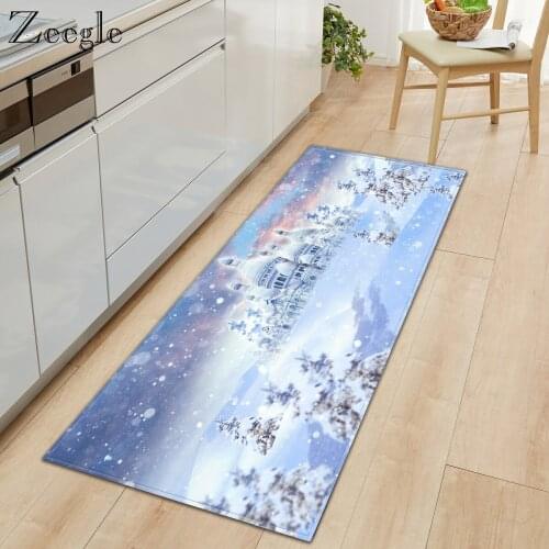 Zeegle Cartoon Mat Doormat Printed Long Kitchen Carpet Anti-slip Water Absorbent Doormat Living Room Comfortable Rug Bedside Rug