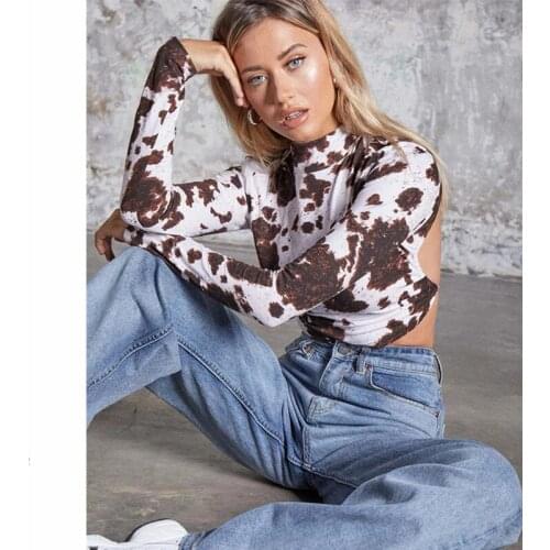 Women Dragon Pattern Print Crop T-shirts Tops Long Sleeve Backless Sexey Tees Top Women Cropped Skinny Elastic Clothing