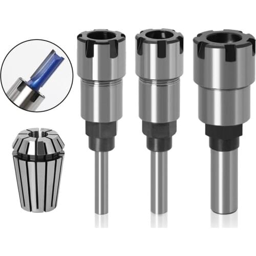 1Pcs 1/4" 8mm 1/2" Router Collet Extension Rod Holder Adapter ER Chuck Set Engraving Machine Extension Milling Cutter