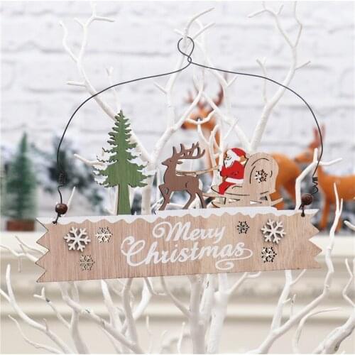 1PC Wooden Santa Door Sign Delicate Decorative Store Welcome Sign Welcome Hanging Sign Door Tag For Shop Home Ornaments