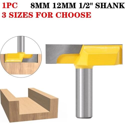 1pc 12mm 8mm Shank Bottom Cleaning Router Bit Chisel Cutter For Woodworking