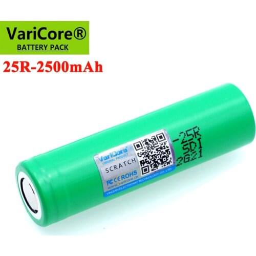 2021 VariCore 18650 2500 mAh Rechargeable battery 3.6V INR1865025R 20A discharge batteries