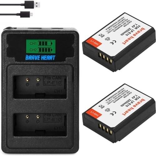 LP E10 LP-E10 LPE10 Camera Batteries+LCD USB Dual Charger for Canon EOS 1100D 1200D 1300D Kiss X50 X70 X80 Rebel T3 T5 T6 L10