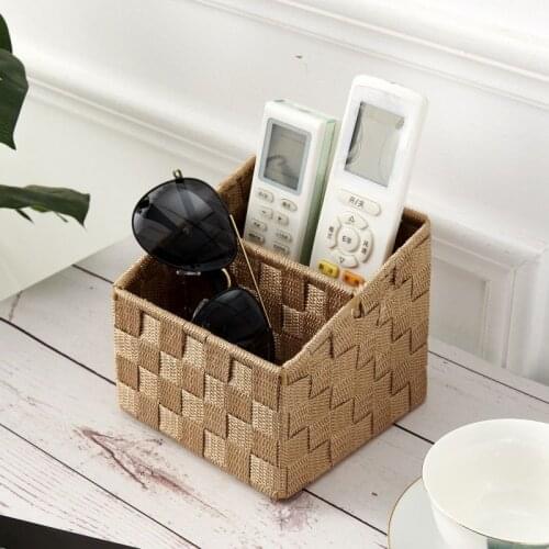 American office storage box multifunctional living room bedroom cosmetic dressing table hand-woven stationery storage box