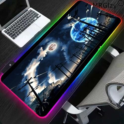 MRGLZY Big mousepad beautiful starry sky RBG gaming console accessories daskmat natural rubber non-slip household carpet pad LED