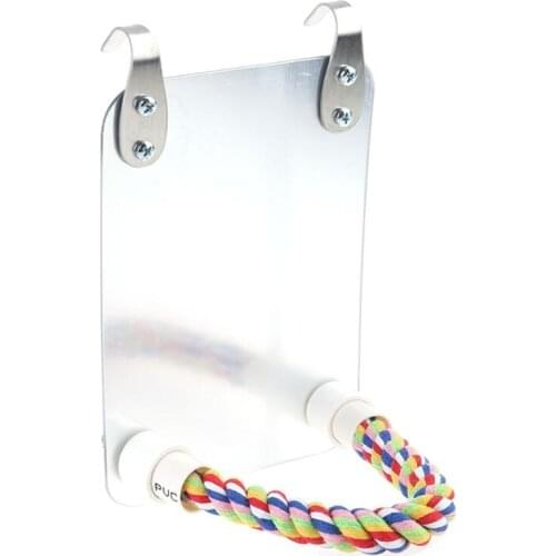 Parrots Bite Climbing Stand Pet Fun Mirror Toy for Parrot Cockatiel Small Birds Holder Accessories E8BD