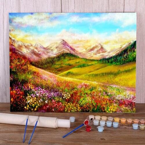 Natural Scenery Alpine Spring Painting By Numbers Kit Oil Paints 40*50 Painting On Canvas Loft Wall Picture For Wholesale