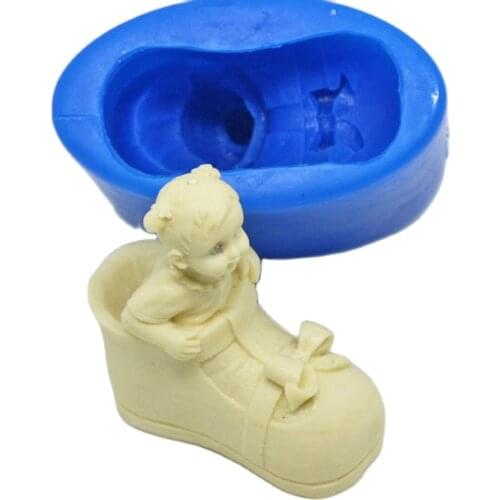 Beautiful girl and shoes candle soap mould birthday clay mold shoe silicone mold