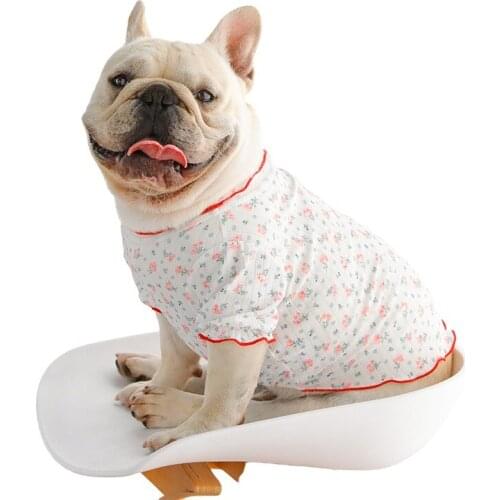 French Bulldog Shirt Summer Pug Dog Clothes Cute Floral Pet Outfit Garment Poodle Bichon Schnauzer Frenchies Dog Costumes
