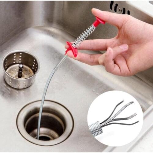 Bendable Brush Sewer Pipeline Dredge Sink Hair Brush Cleaner Kitchen Accessories Toilet Brush Cleaning Tools Long 69cm