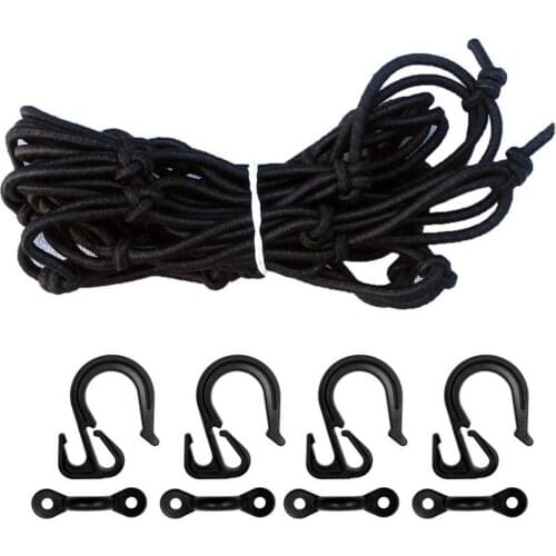 Kayak Canoe Deck Cargo Net Elastic Elastic Net Rope Hook With Screw C Buckle Deck Rigging Set