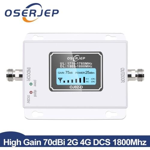 GSM LTE 1800 LCD 70dB Gain 2g 4g Cell Phone Signal Repeater DCS 1800MHz Mobile Amplifier GSM Cellular Signal Booster for Russia