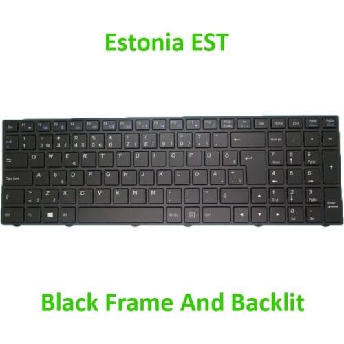EST Backlit Keyboard For CLEVO N750 N770 CVM15F26EEJ430R 6-80-N7500-390-1R Estonia EST With Black Frame