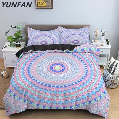 Mandala Flower Duvet Cover Set Boho Bedding Sets Soft Luxury Microfiber Comforter Cover Boho Bohemia Quilt Cover