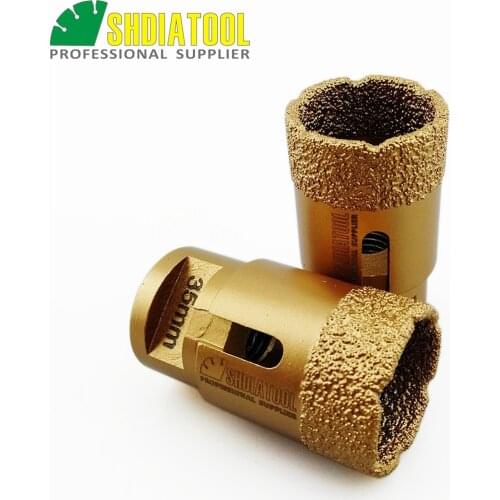 SHDIATOOL 2pcs Dia35mm Vacuum brazed diamond drilling bits with15MM diamond height drill bit marble ceramic hole saw Cutter