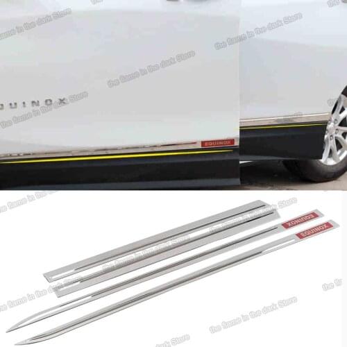 Lsrtw2017 Stainless Steel Car Body Door Edge Strip Trims for Chevrolet Equinox 2017 2018 2019 2020 Accessories Kit Set Auto
