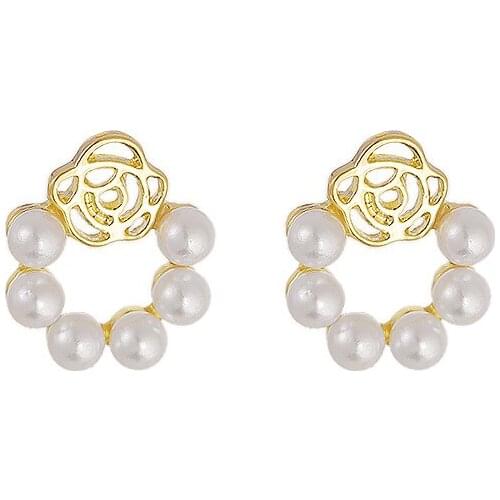 Fashion Anti Allergy Needle South Korea Petal Pearl Ear Stud Temperament Cute/Romantic Delicate Stud Earrings For Women In 2021